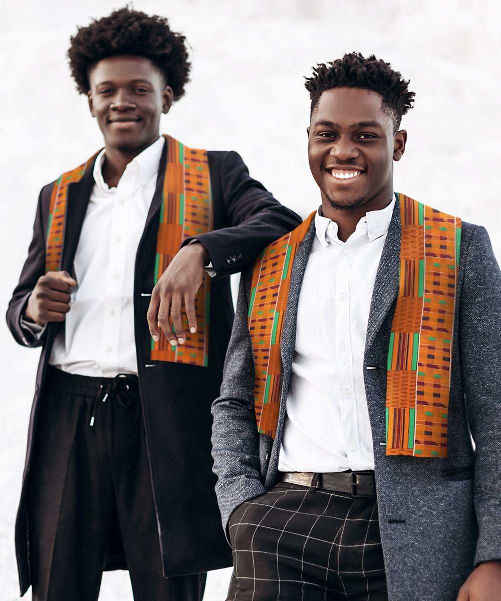 Vittorio Farina Mens' Kente Satin Scarf - SCARVES_Kente #1 - Classy Cufflinks