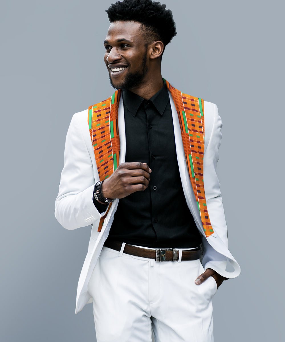 Vittorio Farina Mens' Kente Satin Scarf - SCARVES_Kente #1 - Classy Cufflinks