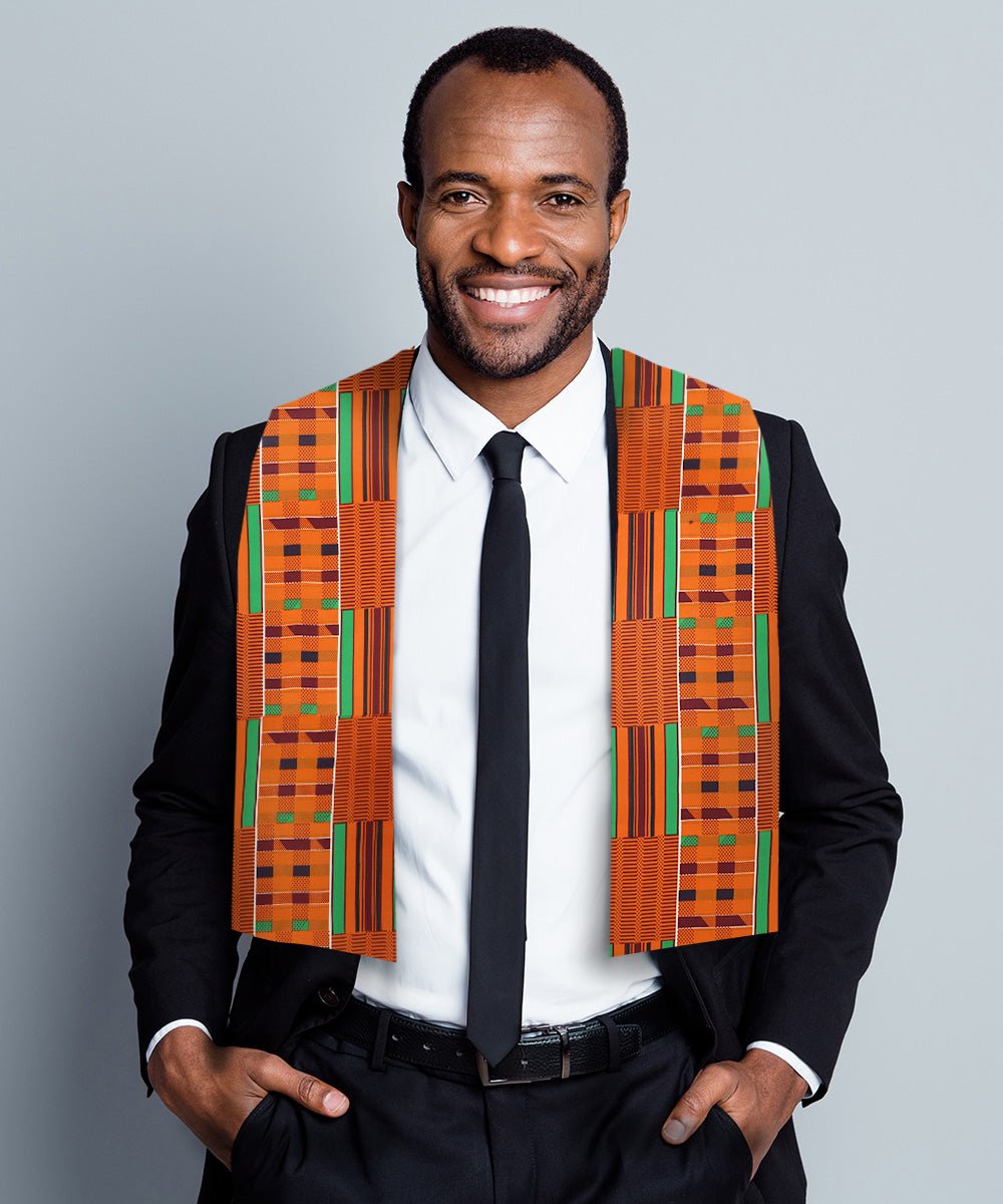 Vittorio Farina Mens' Kente Satin Scarf - SCARVES_Kente #1 - Classy Cufflinks