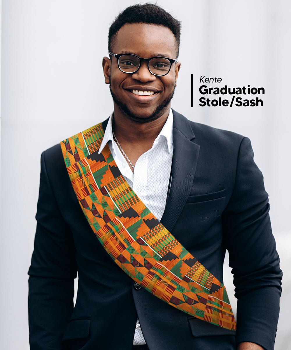 Vittorio Farina Mens' Kente Satin Scarf - SCARVES_Kente #3 - Classy Cufflinks