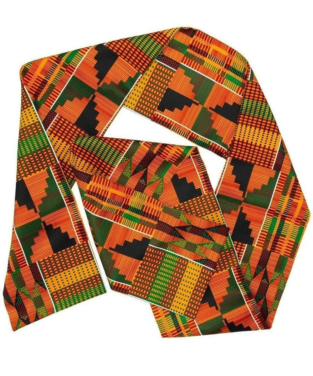 Vittorio Farina Mens' Kente Satin Scarf - SCARVES_Kente #3 - Classy Cufflinks
