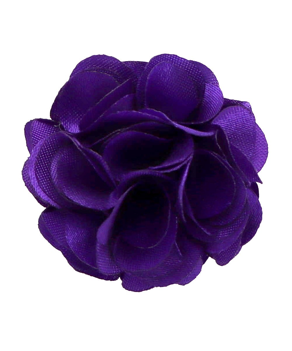 Vittorio Vico Small Satin Flower Lapel Pin - solidlapel - small - purple - Classy Cufflinks