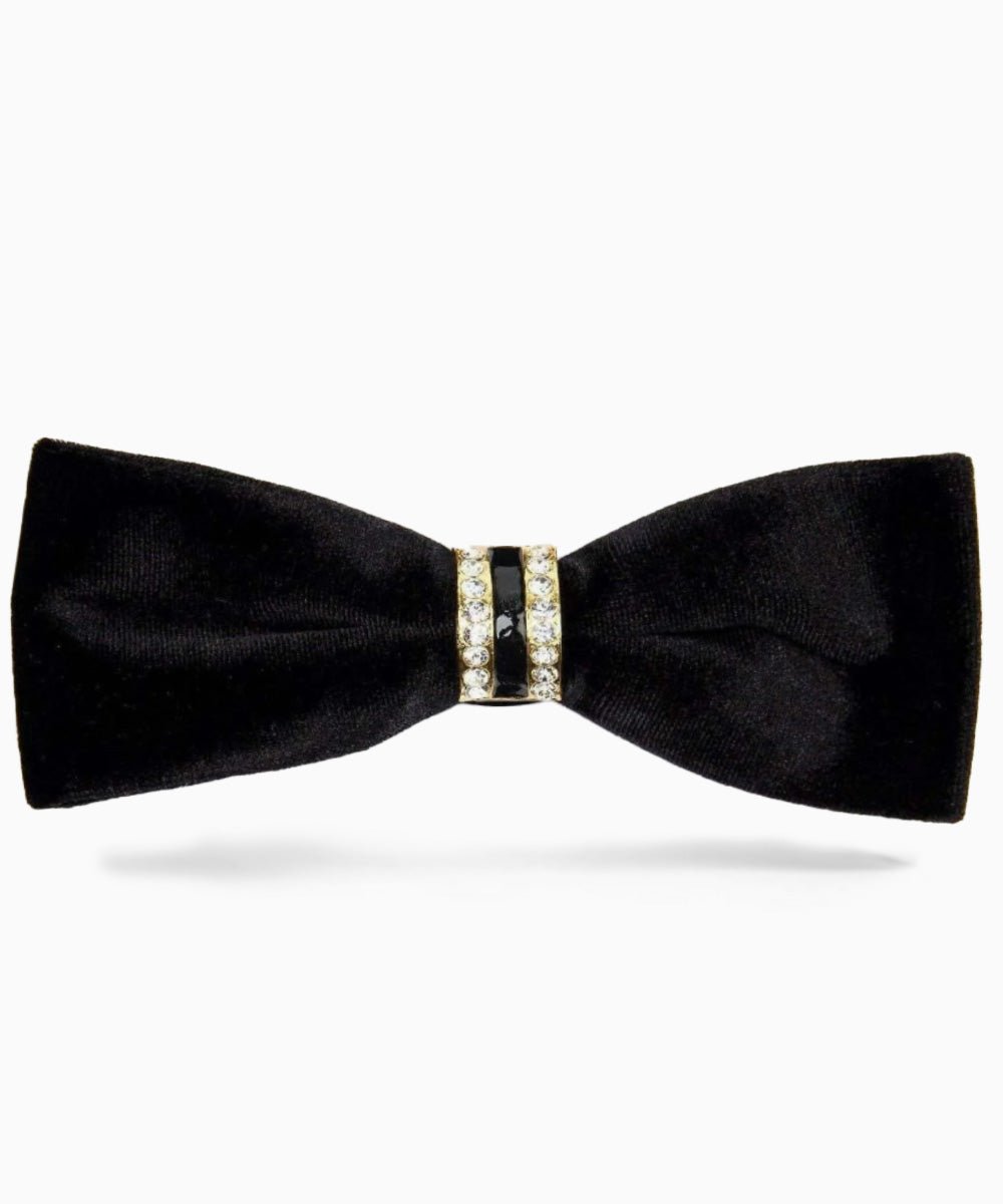 Vittorio Farina Velvet Bow Tie in Gift Box - vb - 001 - Classy Cufflinks
