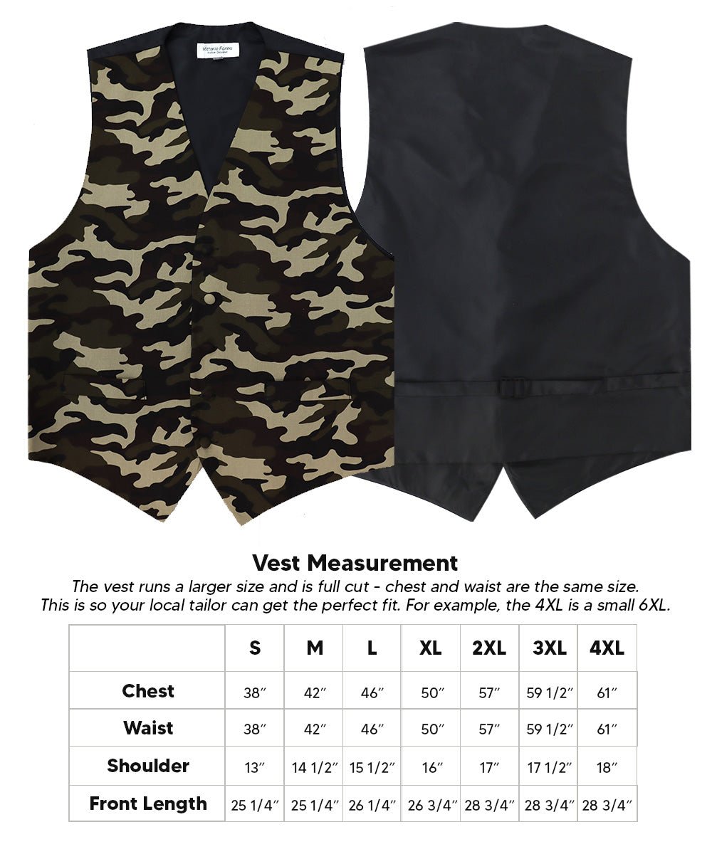 Vittorio Farina Kente Vest &amp; Bow Tie - vest_kente_BB_camo_S - Classy Cufflinks