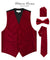 Vittorio Farina Men's Woven Paisley Vest, Necktie, Bow Tie and Pocket Square Set (Black Back) - vest_paisley_BB_burgundy_XS - Classy Cufflinks