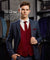 Vittorio Farina Men's Woven Paisley Vest, Necktie, Bow Tie and Pocket Square Set (Black Back) - vest_paisley_BB_burgundy_XS - Classy Cufflinks