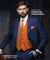 Vittorio Farina Men's Woven Paisley Vest, Necktie, Bow Tie and Pocket Square Set (Black Back) - vest_paisley_BB_burntorange_XS - Classy Cufflinks