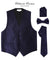 Vittorio Farina Men's Woven Paisley Vest, Necktie, Bow Tie and Pocket Square Set (Black Back) - vest_paisley_BB_navy_XS - Classy Cufflinks