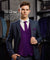 Vittorio Farina Men's Woven Paisley Vest, Necktie, Bow Tie and Pocket Square Set (Black Back) - vest_paisley_BB_purple_XS - Classy Cufflinks