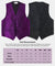 Vittorio Farina Men's Woven Paisley Vest, Necktie, Bow Tie and Pocket Square Set (Black Back) - vest_paisley_BB_purple_XS - Classy Cufflinks