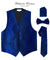 Vittorio Farina Men's Woven Paisley Vest, Necktie, Bow Tie and Pocket Square Set (Black Back) - vest_paisley_BB_royal_XS - Classy Cufflinks
