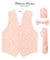 Vittorio Farina Men's Mint Woven Paisley Vest, Necktie, Bow Tie and Pocket Square Set (White Back) - vest_paisley_WB_blush_XS - Classy Cufflinks
