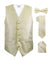 Vittorio Farina Men's Mint Woven Paisley Vest, Necktie, Bow Tie and Pocket Square Set (White Back) - vest_paisley_WB_ivory_XS - Classy Cufflinks