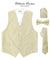 Vittorio Farina Men's Mint Woven Paisley Vest, Necktie, Bow Tie and Pocket Square Set (White Back) - vest_paisley_WB_ivory_XS - Classy Cufflinks