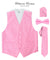 Vittorio Farina Men's Woven Paisley Vest, Necktie, Bow Tie and Pocket Square Set (White Back) - vest_paisley_WB_pink_XS - Classy Cufflinks