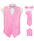 Vittorio Farina Men's Woven Paisley Vest, Necktie, Bow Tie and Pocket Square Set (White Back) - vest_paisley_WB_pink_XS - Classy Cufflinks