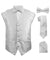 Vittorio Farina Men's Woven Paisley Vest, Necktie, Bow Tie and Pocket Square Set (White Back) - vest_paisley_WB_silver_XS - Classy Cufflinks