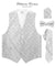 Vittorio Farina Men's Woven Paisley Vest, Necktie, Bow Tie and Pocket Square Set (White Back) - vest_paisley_WB_silver_XS - Classy Cufflinks