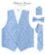 Vittorio Farina Men's Woven Paisley Vest, Necktie, Bow Tie and Pocket Square Set (White Back) - vest_paisley_WB_sky_XS - Classy Cufflinks