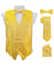Vittorio Farina Men's Woven Paisley Vest, Necktie, Bow Tie and Pocket Square Set (White Back) - vest_paisley_WB_yellow_XS - Classy Cufflinks