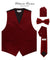 Vittorio Farina Men's Satin Vest, Necktie, Bow Tie and Pocket Square Set (Black Back) - vest_plain_BB_aggiemaroon_XS - Classy Cufflinks