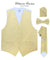 Vittorio Farina Men's Satin Vest, Necktie, Bow Tie and Pocket Square Set (White Back) - vest_plain_WB_beige_XS - Classy Cufflinks