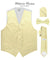 Vittorio Farina Men's Satin Vest, Necktie, Bow Tie and Pocket Square Set (White Back) - vest_plain_WB_maize_XS - Classy Cufflinks