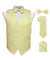 Vittorio Farina Men's Satin Vest, Necktie, Bow Tie and Pocket Square Set (White Back) - vest_plain_WB_maize_XS - Classy Cufflinks