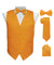 Vittorio Farina Men's Satin Vest, Necktie, Bow Tie and Pocket Square Set (White Back) - vest_plain_WB_mustard_XS - Classy Cufflinks