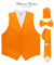 Vittorio Farina Men's Satin Vest, Necktie, Bow Tie and Pocket Square Set (White Back) - vest_plain_WB_orange_XS - Classy Cufflinks