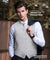 Vittorio Farina Men's Satin Vest, Necktie, Bow Tie and Pocket Square Set (White Back) - vest_plain_WB_silvergrey_XS - Classy Cufflinks