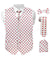 Vittorio Farina Men's White and Black Dot Polka Dot Vest, Necktie, Bow Tie and Pocket Square Set - vest_polkadot_WB_whitered_S - Classy Cufflinks