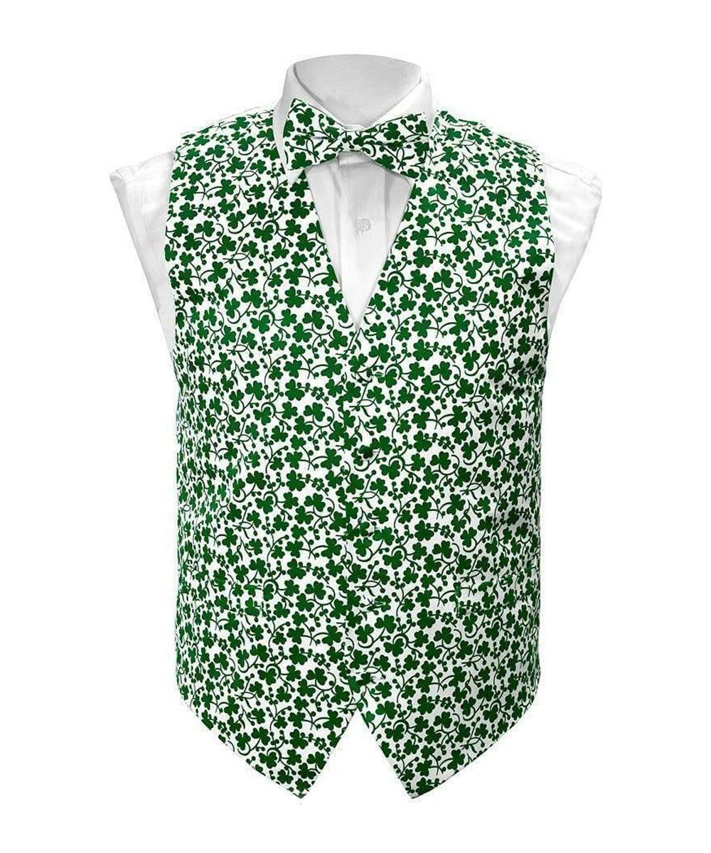 Vittorio Farina Men&#39;s Shamrock Vest, Necktie, Bow Tie and Pocket Square Set
