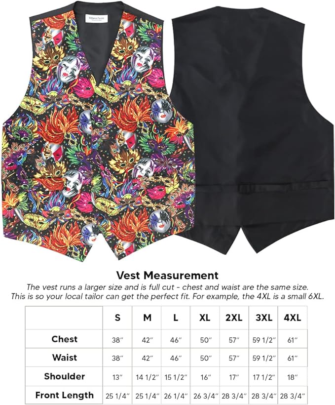 Vittorio Farina Mardi Gras Vest &amp; Bow Tie ONLY Ver 1. - vestb_mardi_BB_Mardi #0_S - Classy Cufflinks