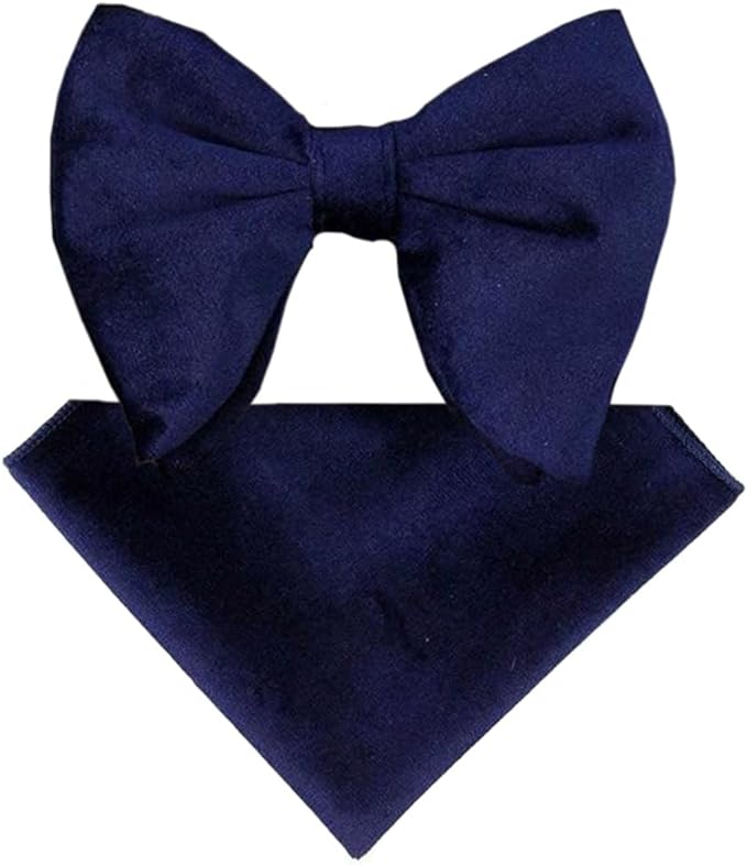 Vittorio Farina Velvet Edwardian Bow Tie &amp; Pocket Square - vtb-002 - Classy Cufflinks