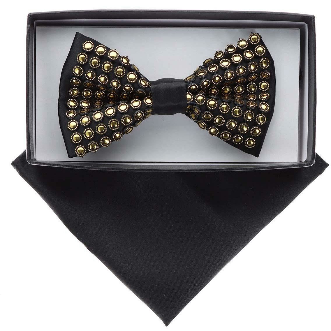 VITTORIO FARINA Rhinestone Bowtie &amp; Pocket Square by Classy Cufflinks