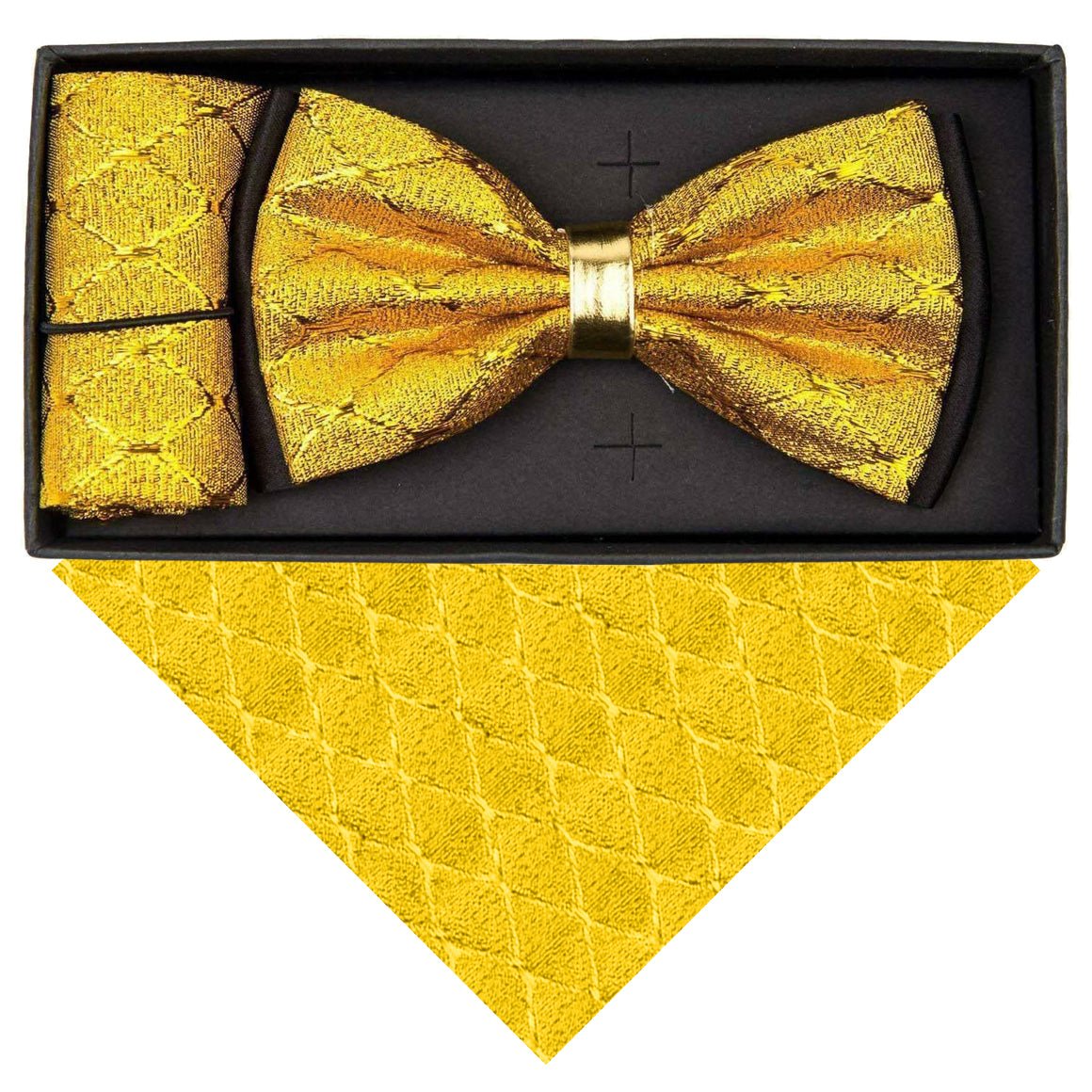 VITTORIO FARINA Rhinestone Bowtie &amp; Pocket Square by Classy Cufflinks - bhr-019 - Classy Cufflinks
