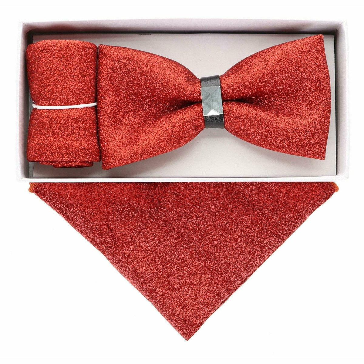 VITTORIO FARINA Rhinestone Bowtie &amp; Pocket Square by Classy Cufflinks - bhr-022 - Classy Cufflinks