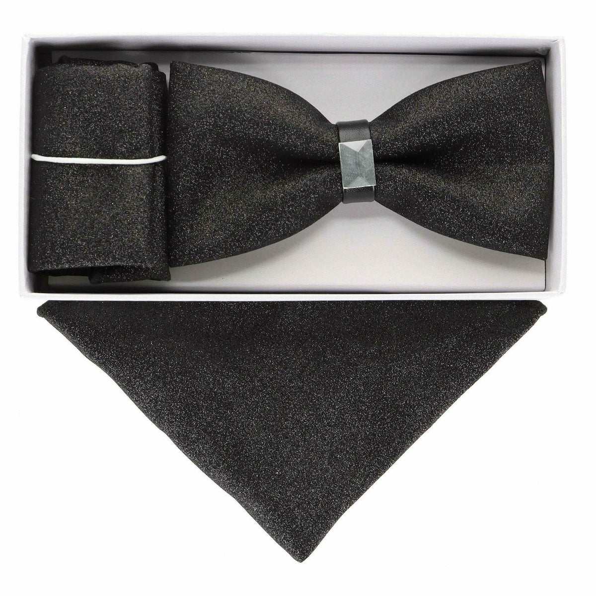 VITTORIO FARINA Rhinestone Bowtie &amp; Pocket Square by Classy Cufflinks - bhr-024 - Classy Cufflinks