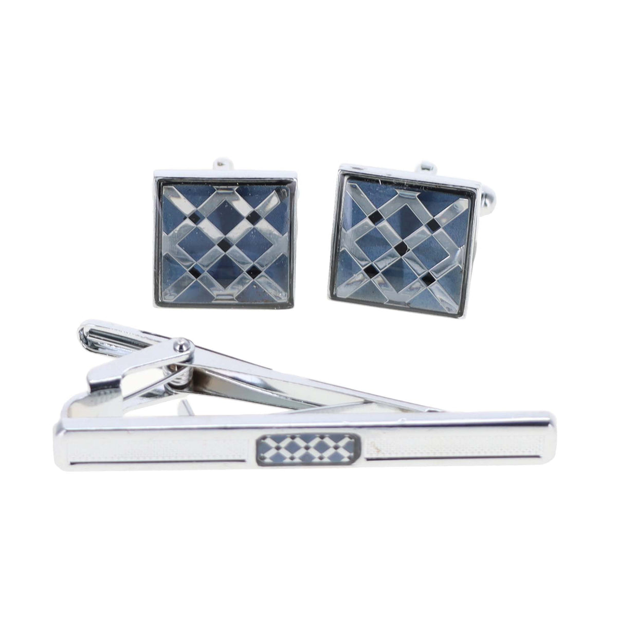 Vittorio Vico Men's Enamel Cufflink &amp; Tie Bar Set in Gift Box