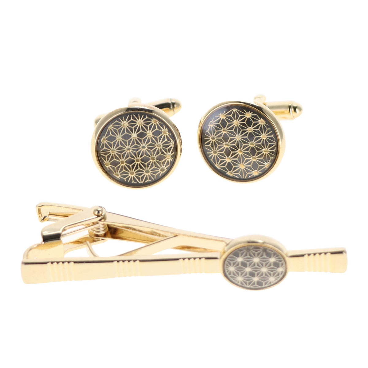 Vittorio Vico Men's Enamel Cufflink &amp; Tie Bar Set in Gift Box