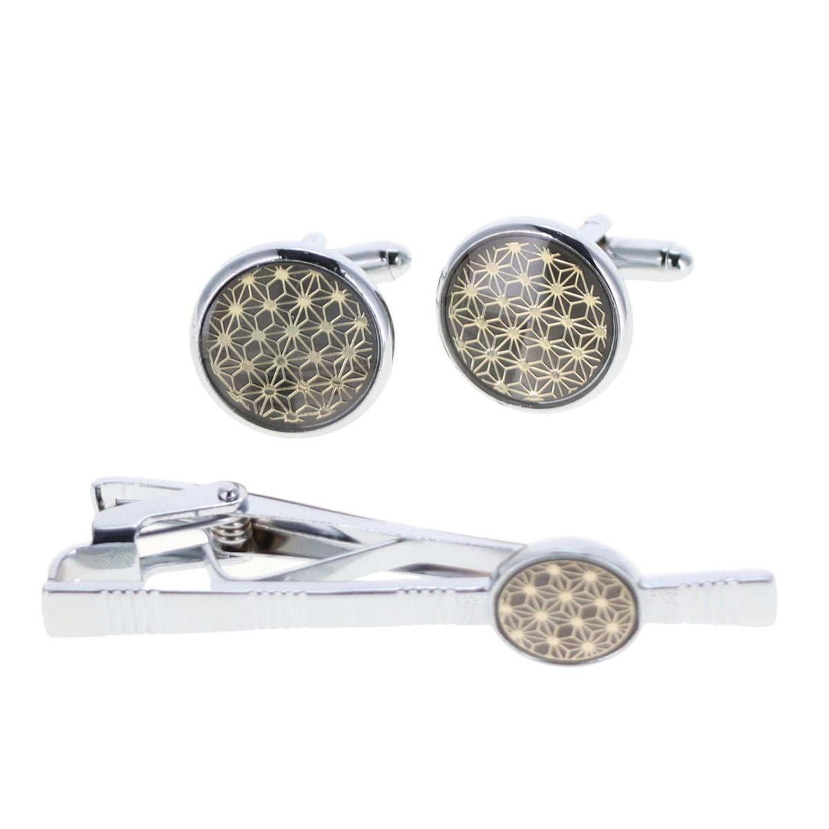 Vittorio Vico Men's Enamel Cufflink &amp; Tie Bar Set in Gift Box