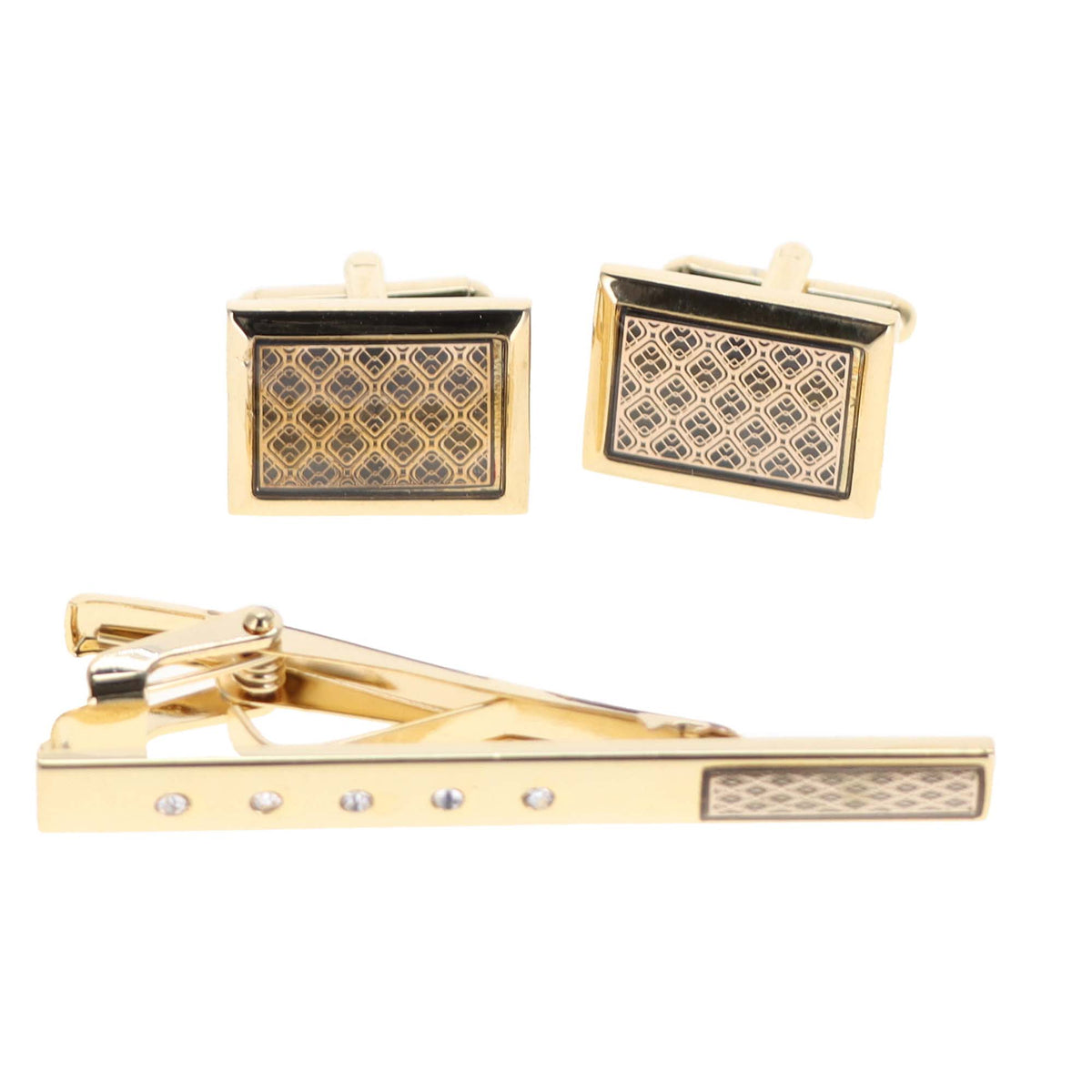 Vittorio Vico Men's Enamel Cufflink &amp; Tie Bar Set in Gift Box