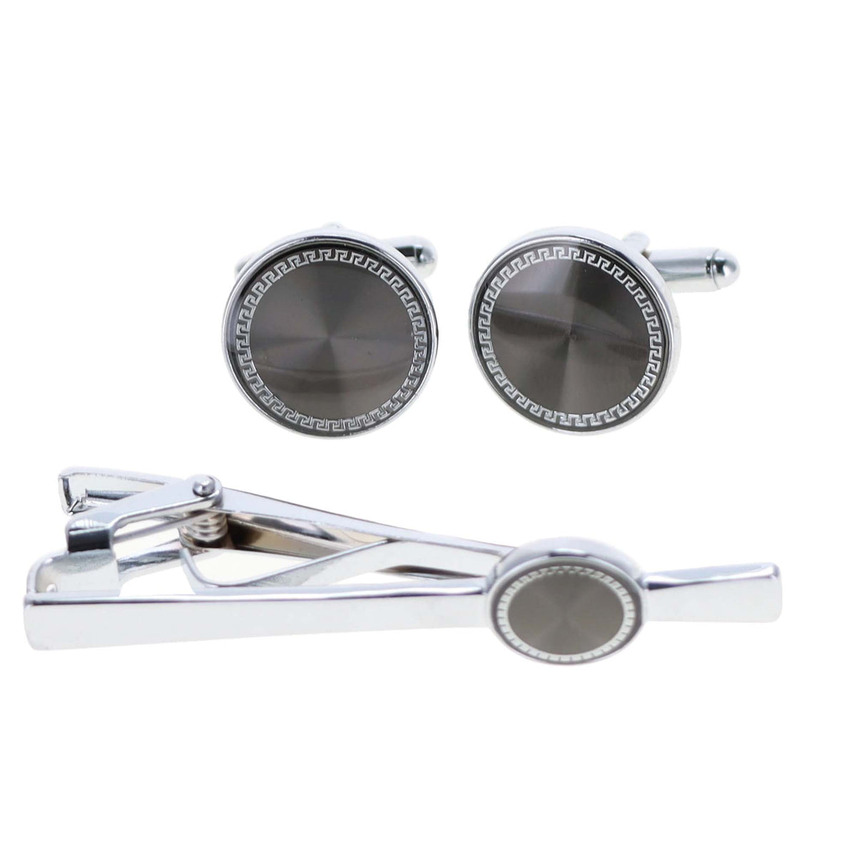 Vittorio Vico Men's Enamel Cufflink &amp; Tie Bar Set in Gift Box