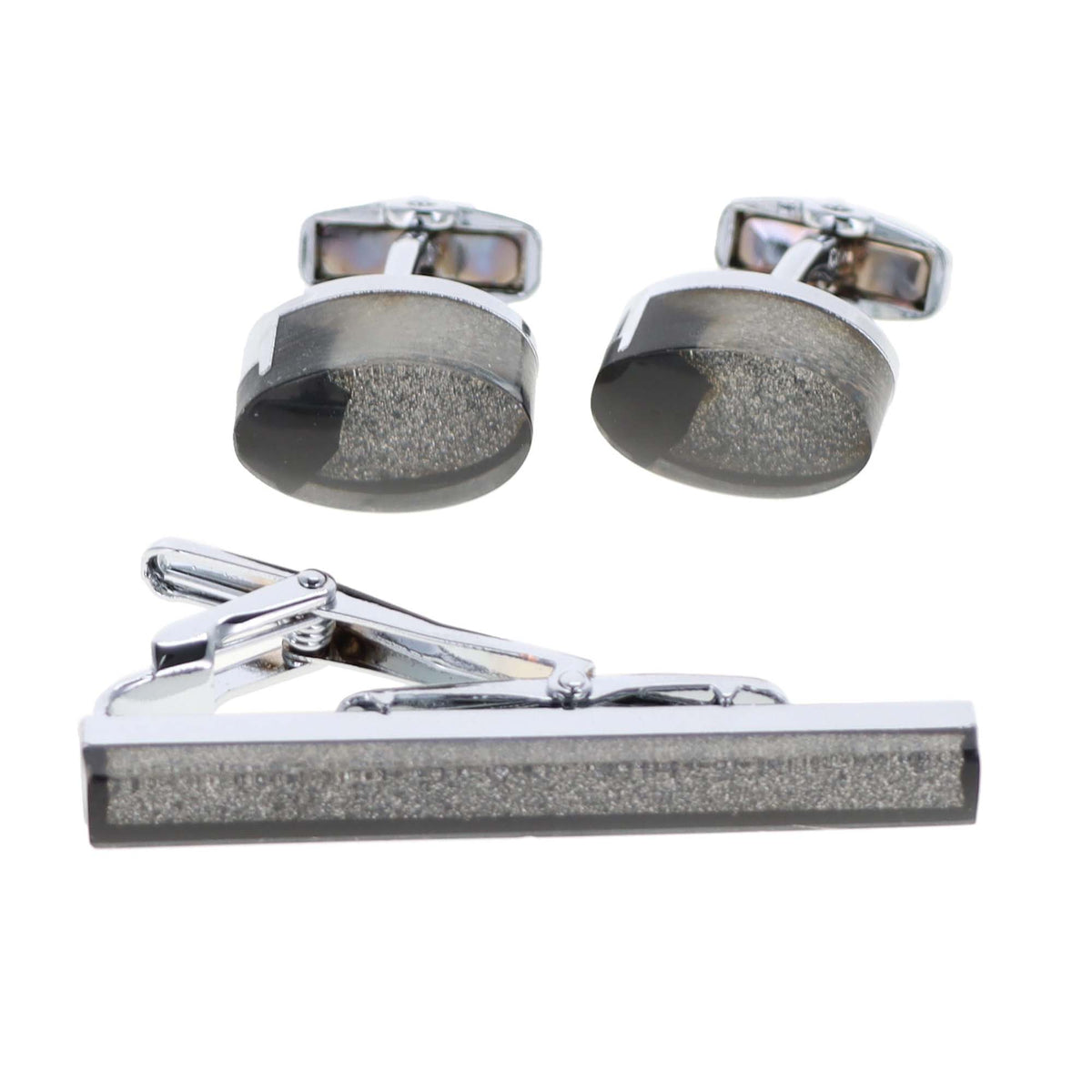 Vittorio Vico Men's Enamel Cufflink &amp; Tie Bar Set in Gift Box