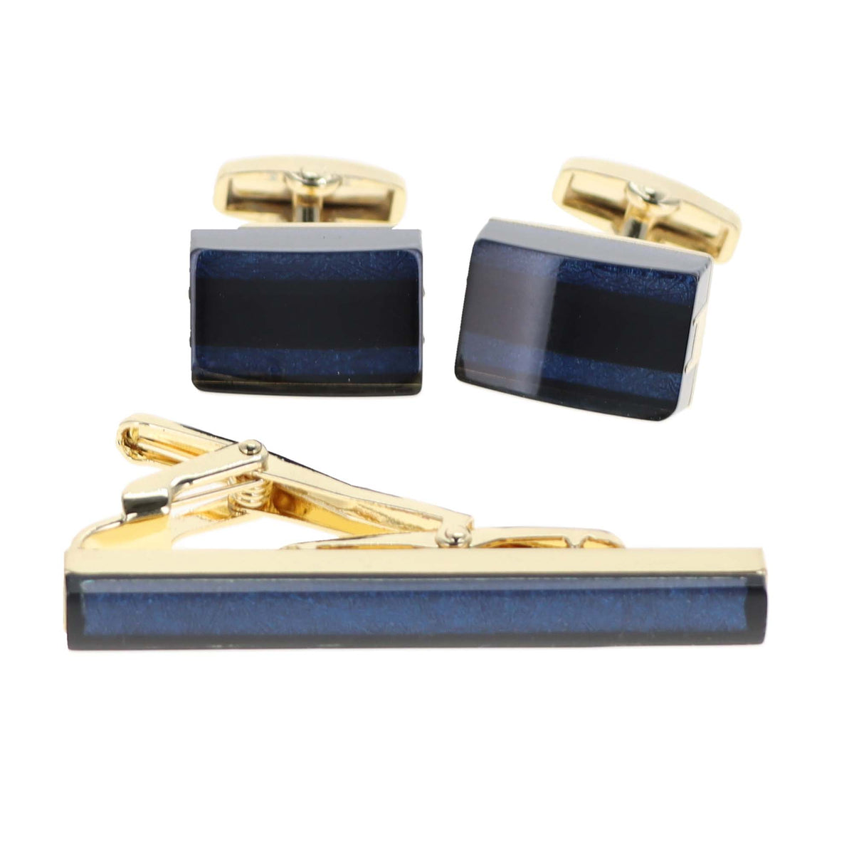 Vittorio Vico Men's Enamel Cufflink &amp; Tie Bar Set in Gift Box