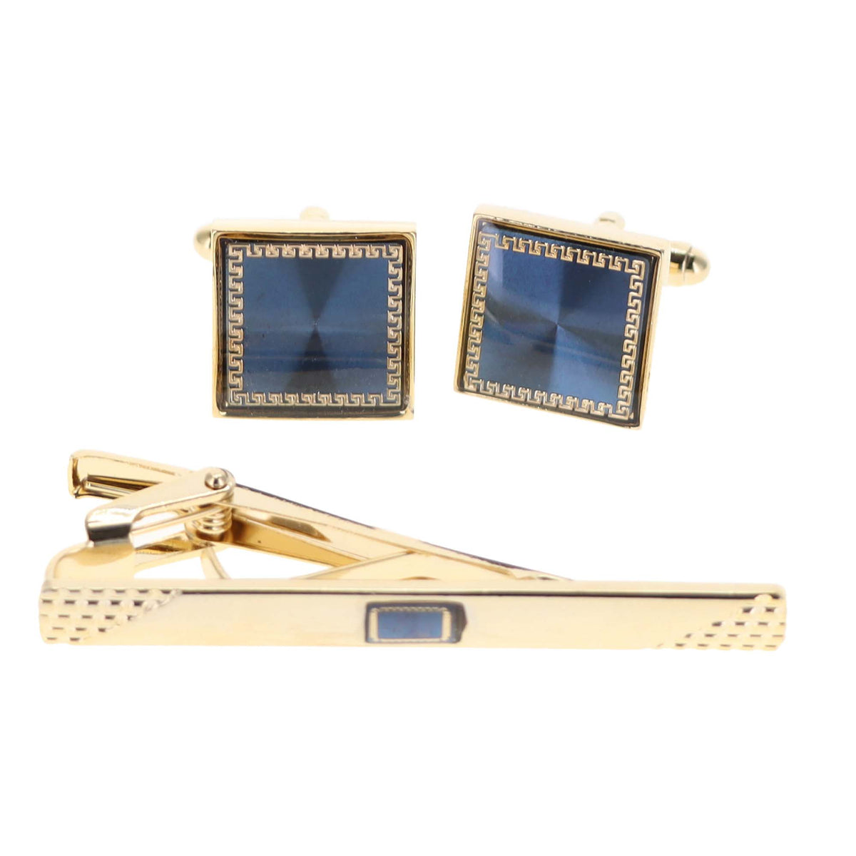 Vittorio Vico Men's Enamel Cufflink &amp; Tie Bar Set in Gift Box