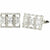 Vittorio Vico Silver Iced Wedding Cufflinks in Gift Box: CL105x Series