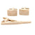 Vittorio Vico Plain Gold Cufflink & Tie Bar Set in Gift Box