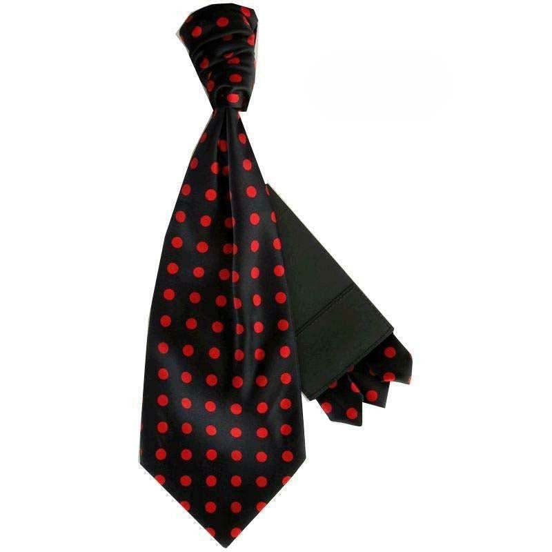 Vittorio Farina Men's Pretied Navy and White Dot Polka Dot Cravat &amp; Pocket Square